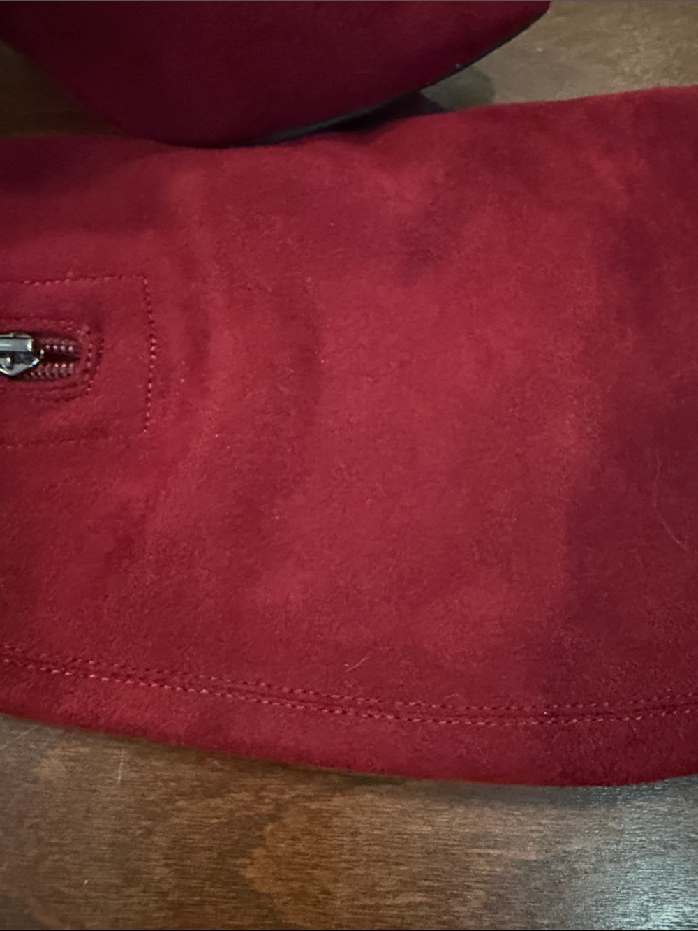 Vince Camuto Red/burgundy Suede Over-the-Knee Stiletto Boots - Picture 2 of 5